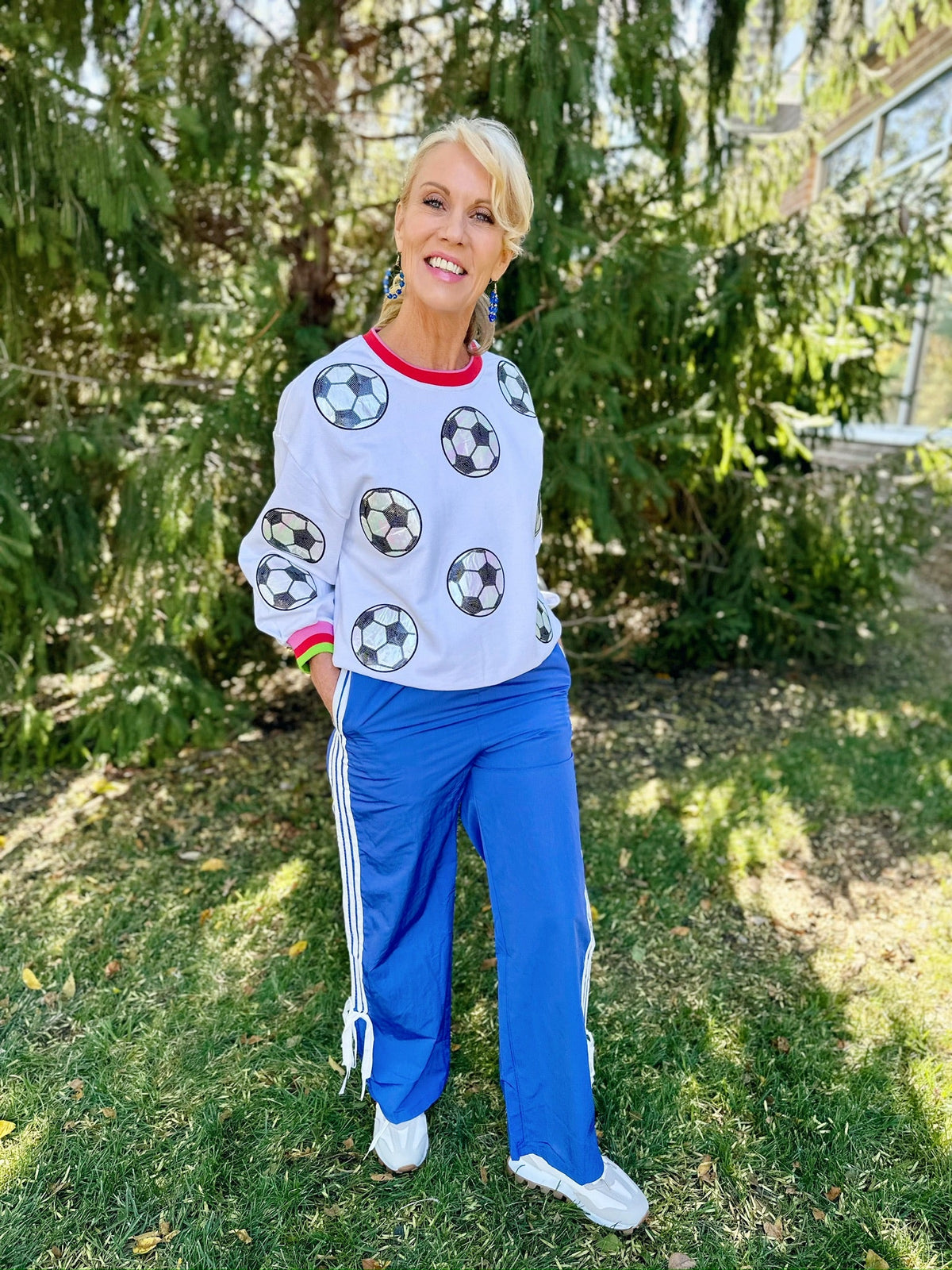 Queen of Sparkles Soccer Sweatshirt - Amelia's Boutique