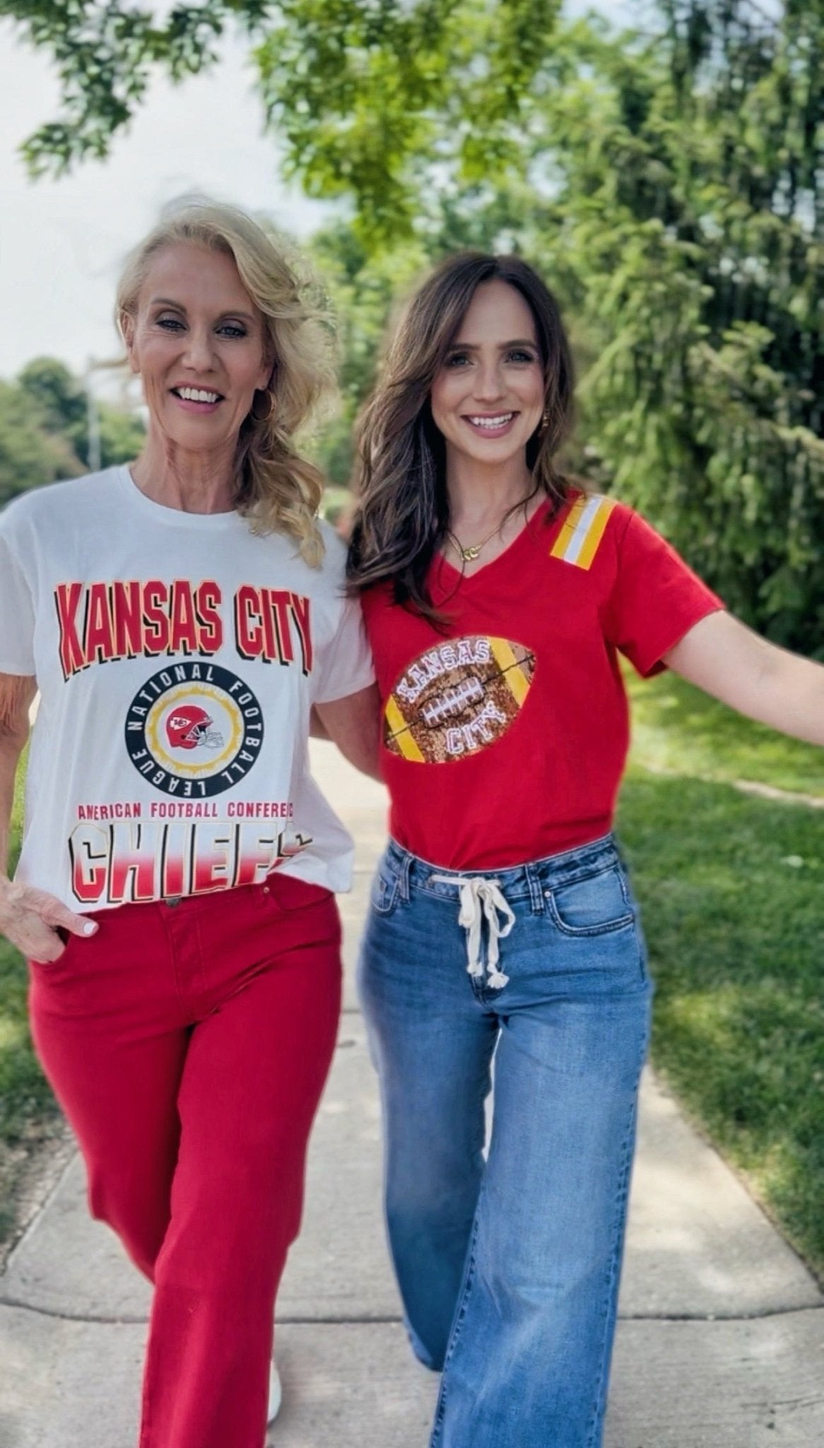 Queen of Sparkles x Amelia’s Boutique Red KC Football Tee - Amelia's Boutique