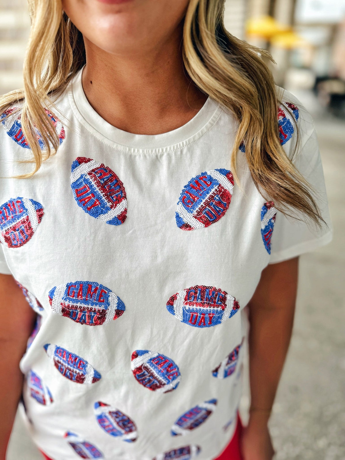 KU Scattered Footballs Queen of Sparkles x Amelia's Boutique - Amelia's Boutique