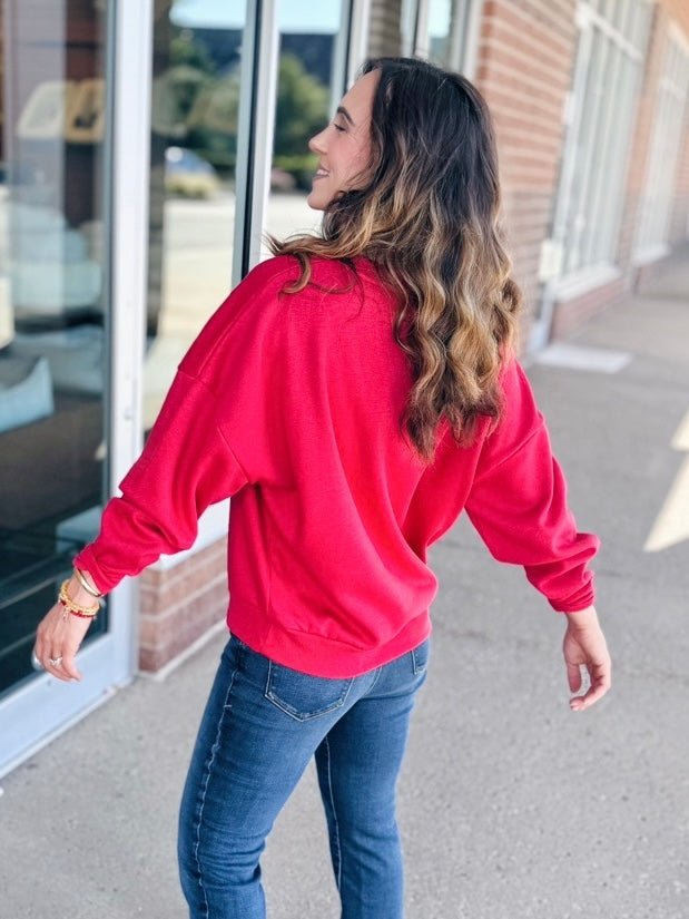 Licensed Chiefs Classic Crewneck Script Sweatshirt - Amelia's Boutique