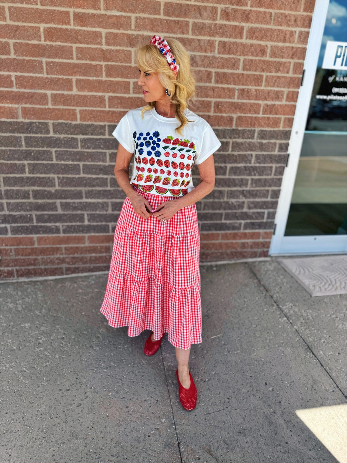 Women’s USA Fruits Tee by Queen of Sparkles - Amelia's Boutique