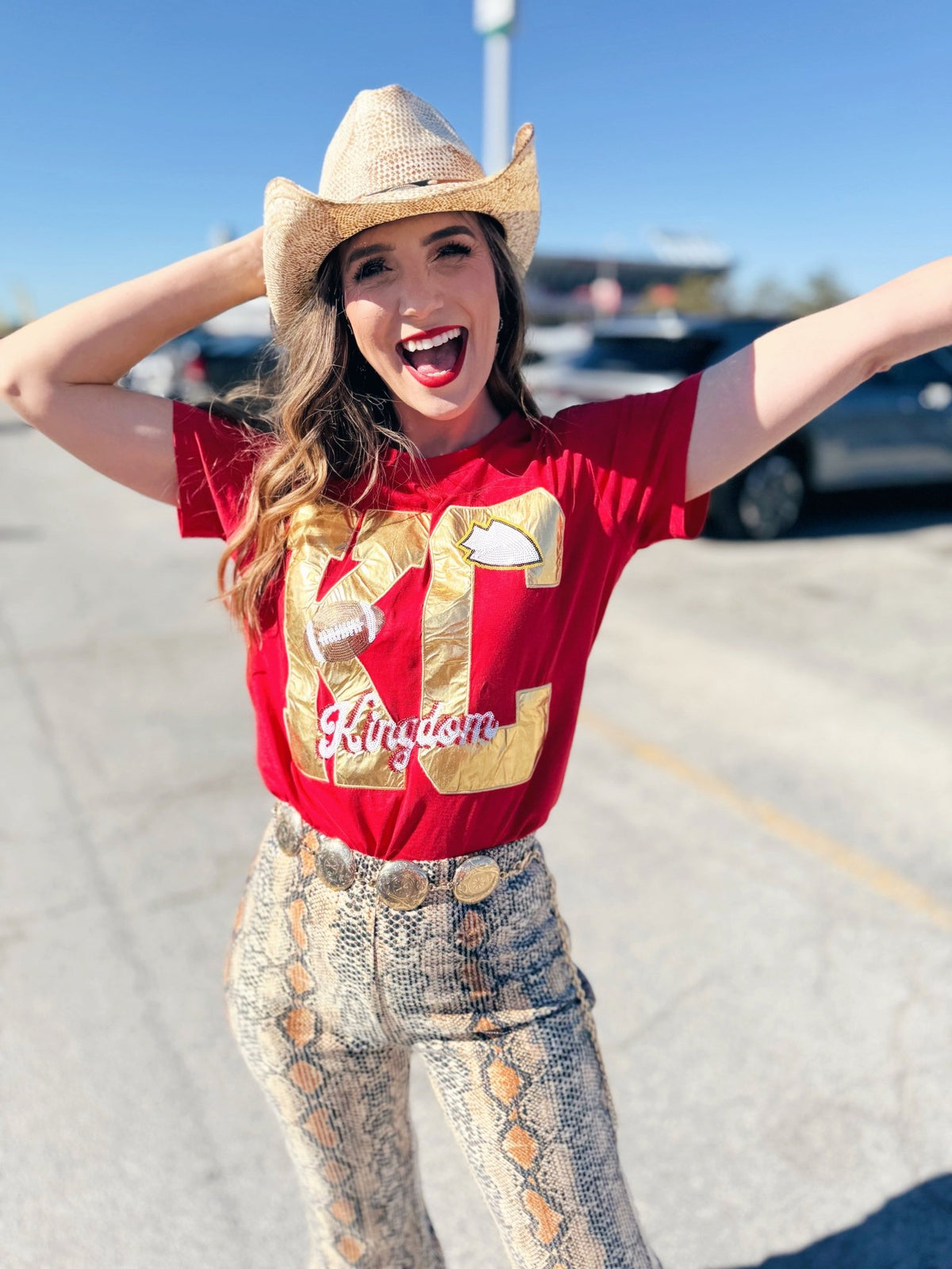 RESTOCK Metallic KC Tee - Queen of Sparkles X Amelia's Boutique - Amelia's Boutique