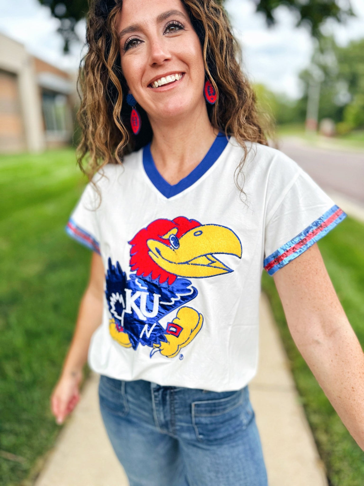 Licensed QOS KU Jayhawk Tee - Amelia's Boutique