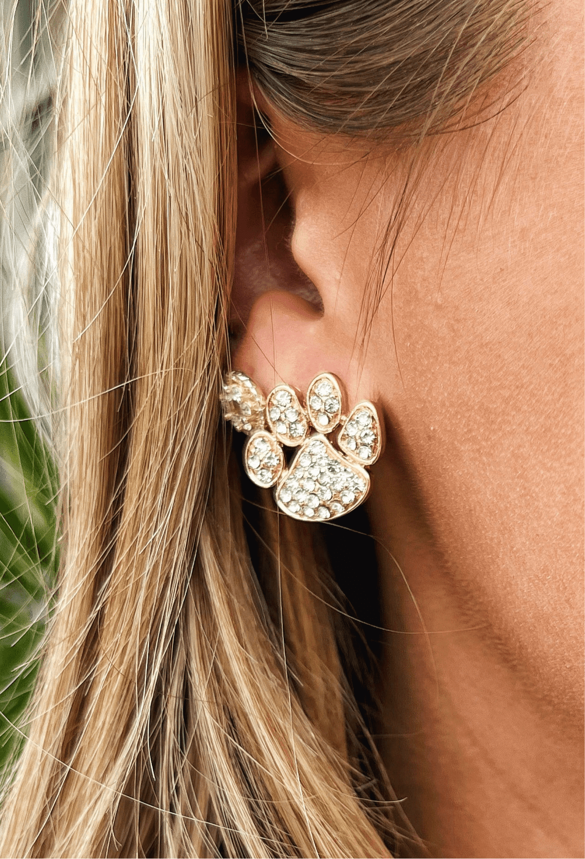 Sparkle Paw Print Earrings (Medium Sized) - Amelia's Boutique