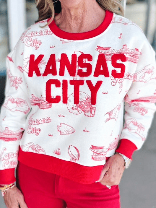 Custom Kansas City Toile Sweater Pullover - Amelia's Boutique