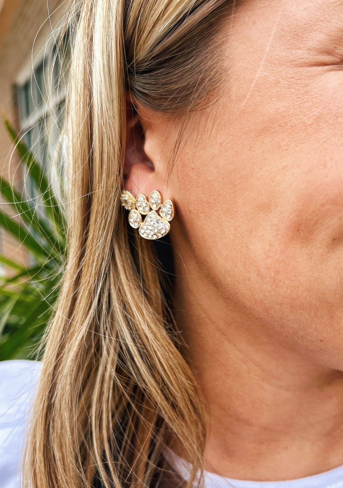 Sparkle Paw Print Earrings (Medium Sized) - Amelia's Boutique