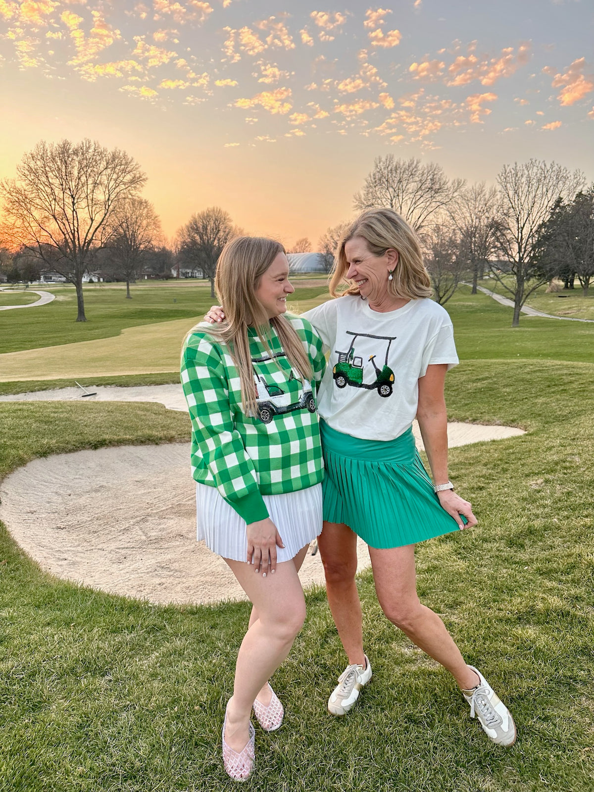 Queen of Sparkles Gingham Golf Cart Sweater - Amelia's Boutique