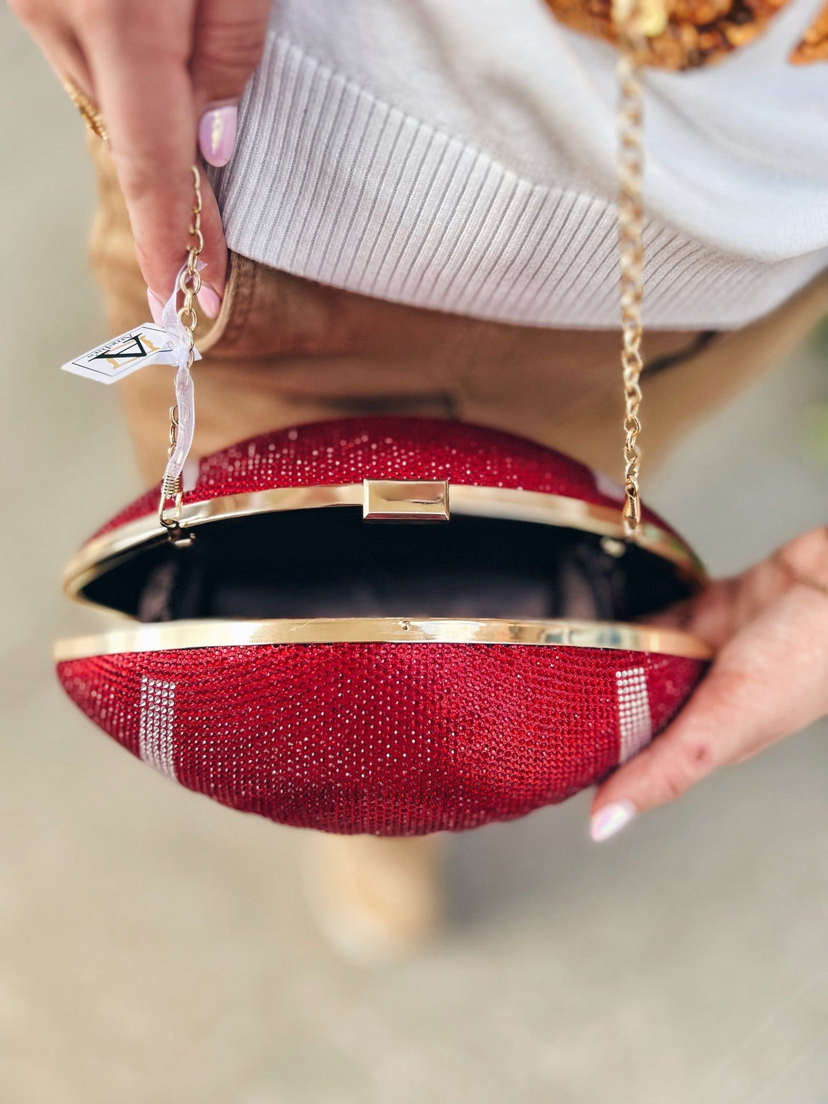 Rhinestone Football Purse - Amelia's Boutique