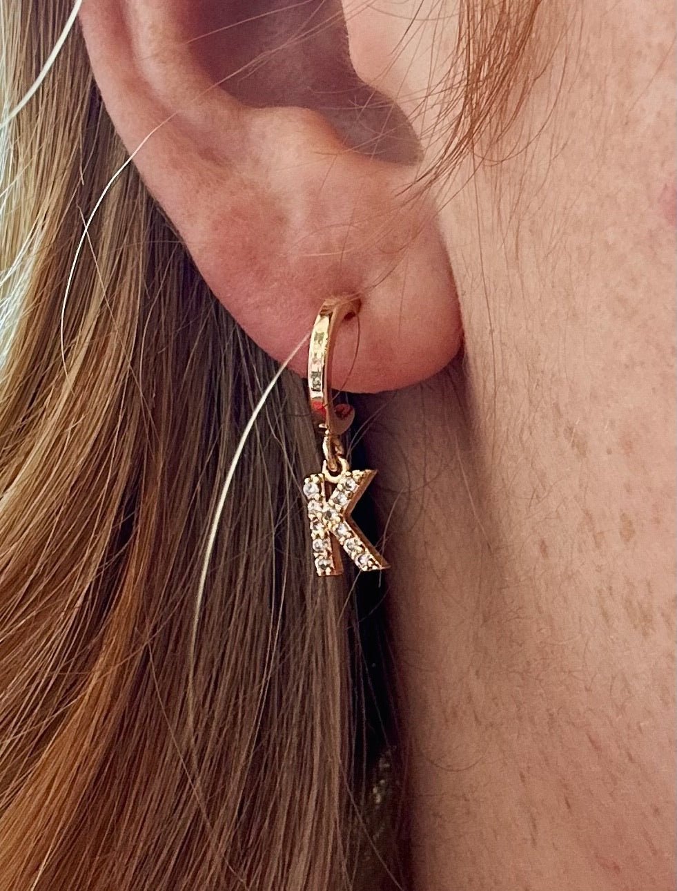Small Pave KC Huggie Hoop Earrings - Amelia's Boutique