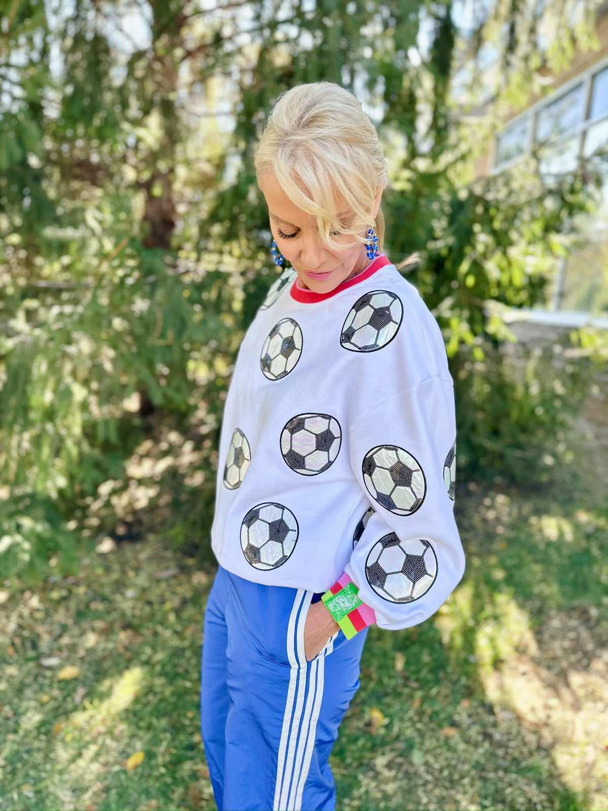 Queen of Sparkles Soccer Sweatshirt - Amelia's Boutique