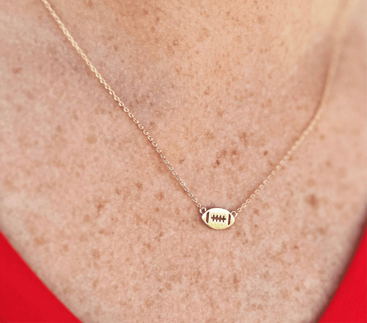 Dainty Football Necklace in Gold - Amelia's Boutique