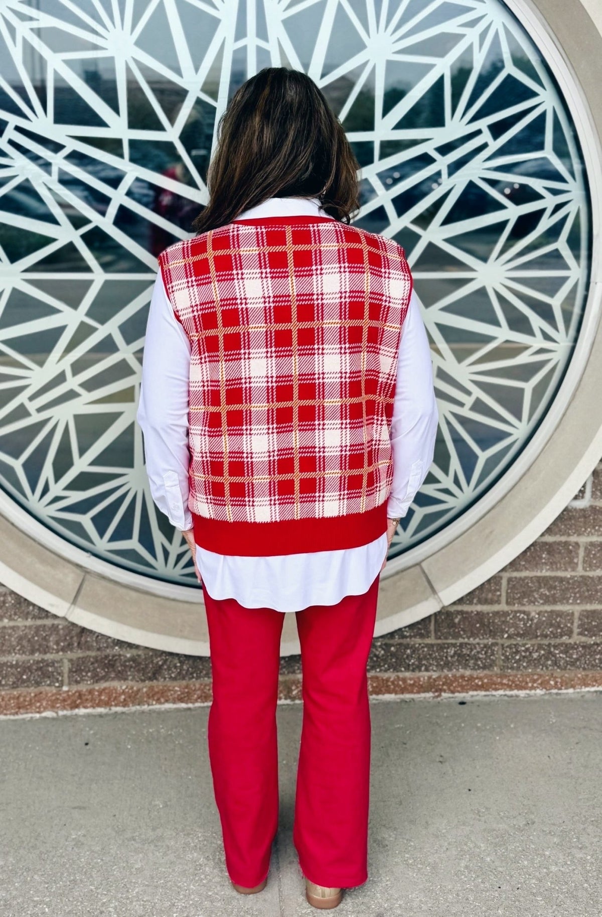 Queen of Sparkles x Amelia's Custom Plaid KC Sweater Vest - Amelia's Boutique