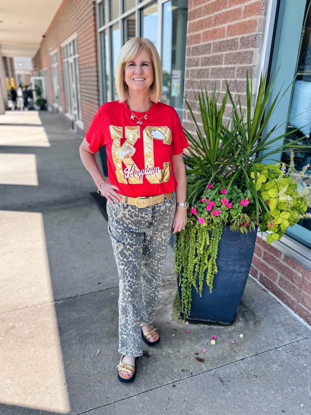 Metallic KC Tee - Queen of Sparkles X Amelia's Boutique - Amelia's Boutique