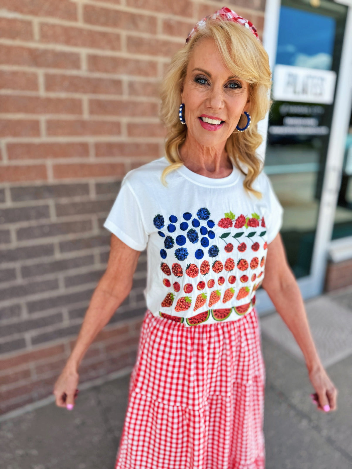 Women’s USA Fruits Tee by Queen of Sparkles - Amelia's Boutique