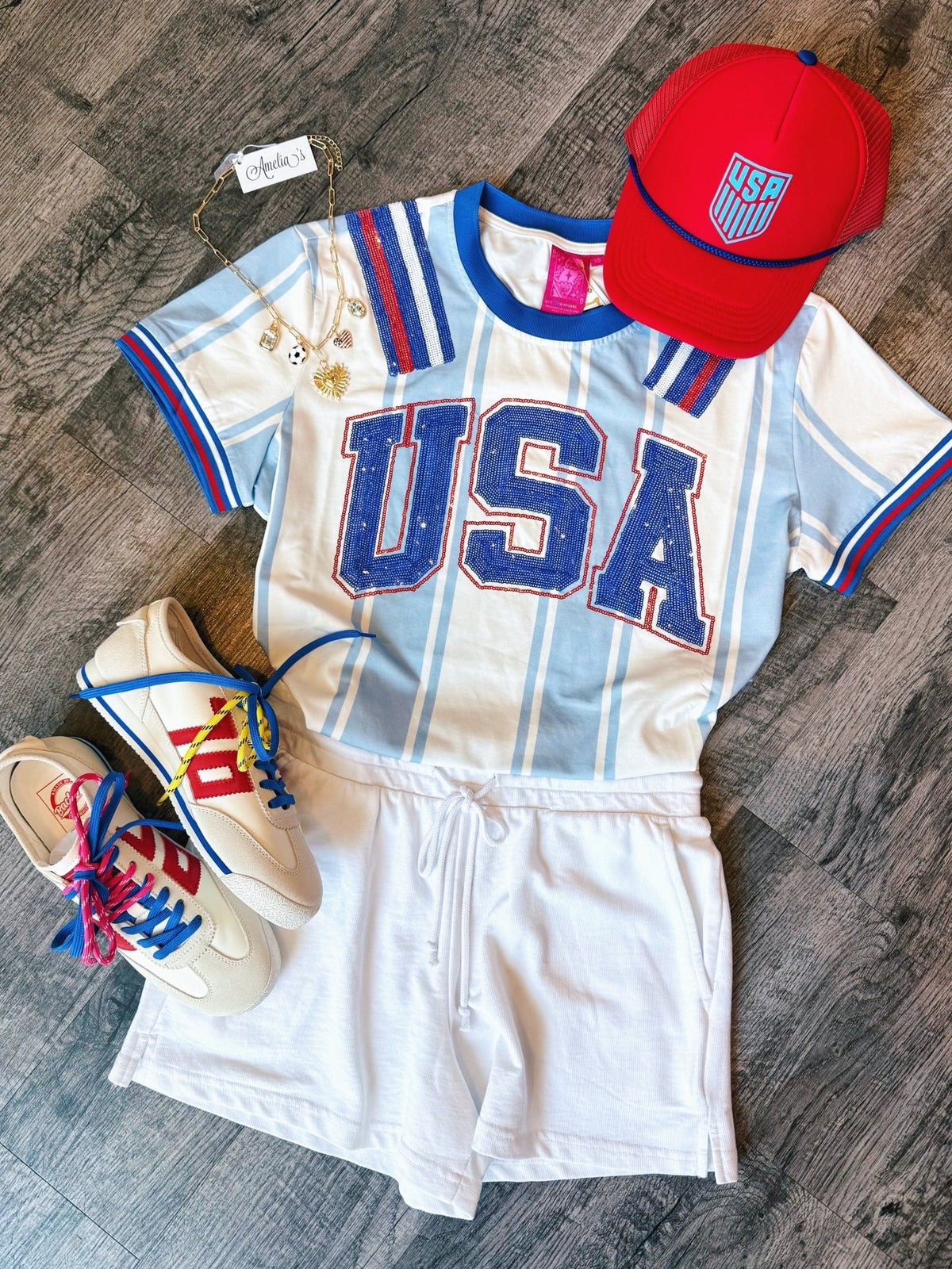 Queen of Sparkles Custom USA Soccer Jersey - Amelia's Boutique