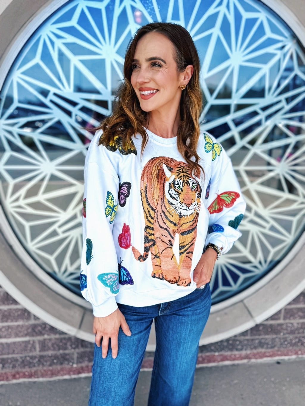 Queen of Sparkles Tiger Sweatshirt - Amelia's Boutique