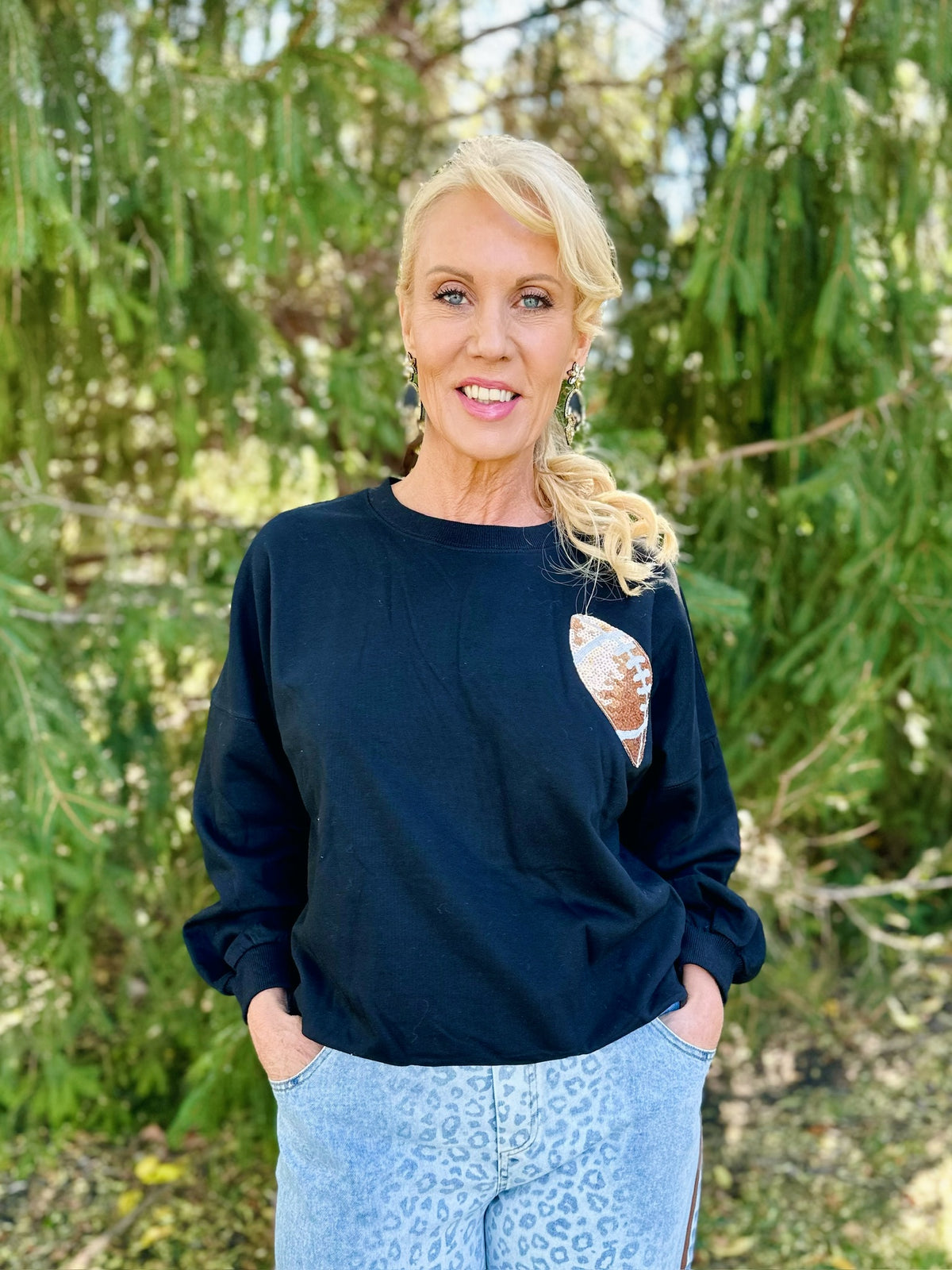 Sequin Game Day Sweatshirt - Amelia's Boutique
