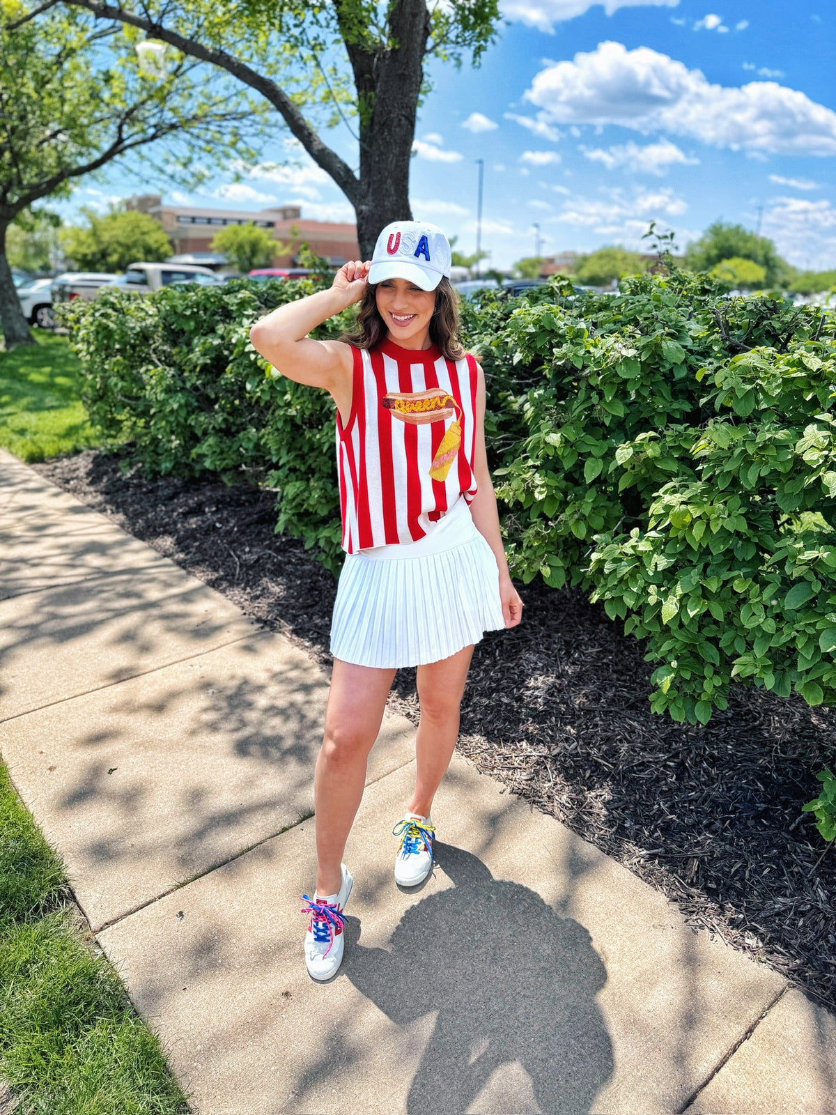 Women’s Hot Dog Sequins Knit Tank Queen of Sparkles - Amelia's Boutique