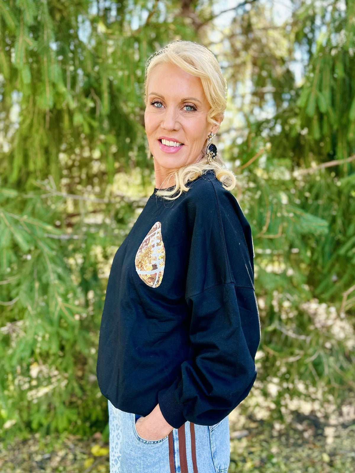 Sequin Game Day Sweatshirt - Amelia's Boutique