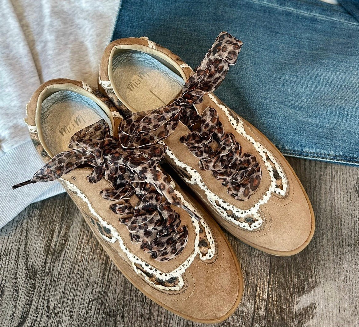 Cheetah Tulle Shoe Laces - Amelia's Boutique
