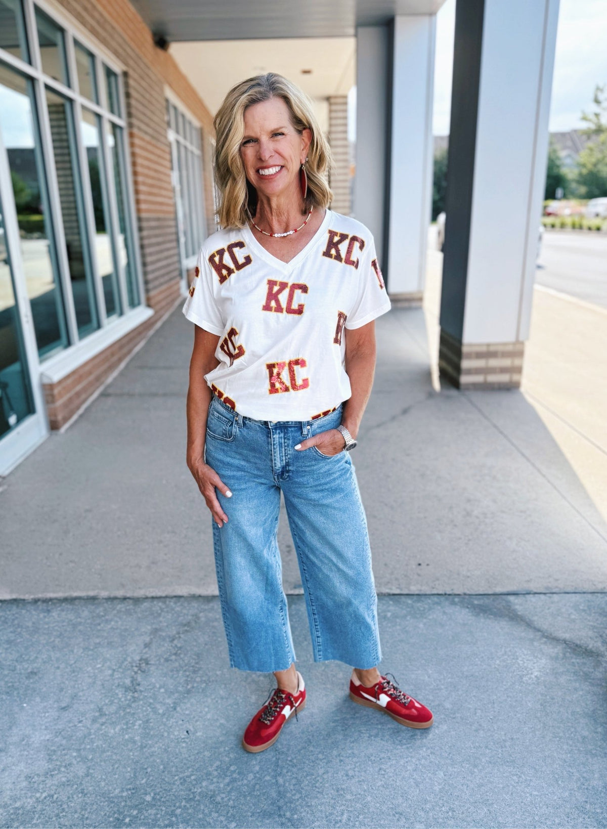 Scattered KC Tee - Queen of Sparkles X Amelia's Boutique - Amelia's Boutique