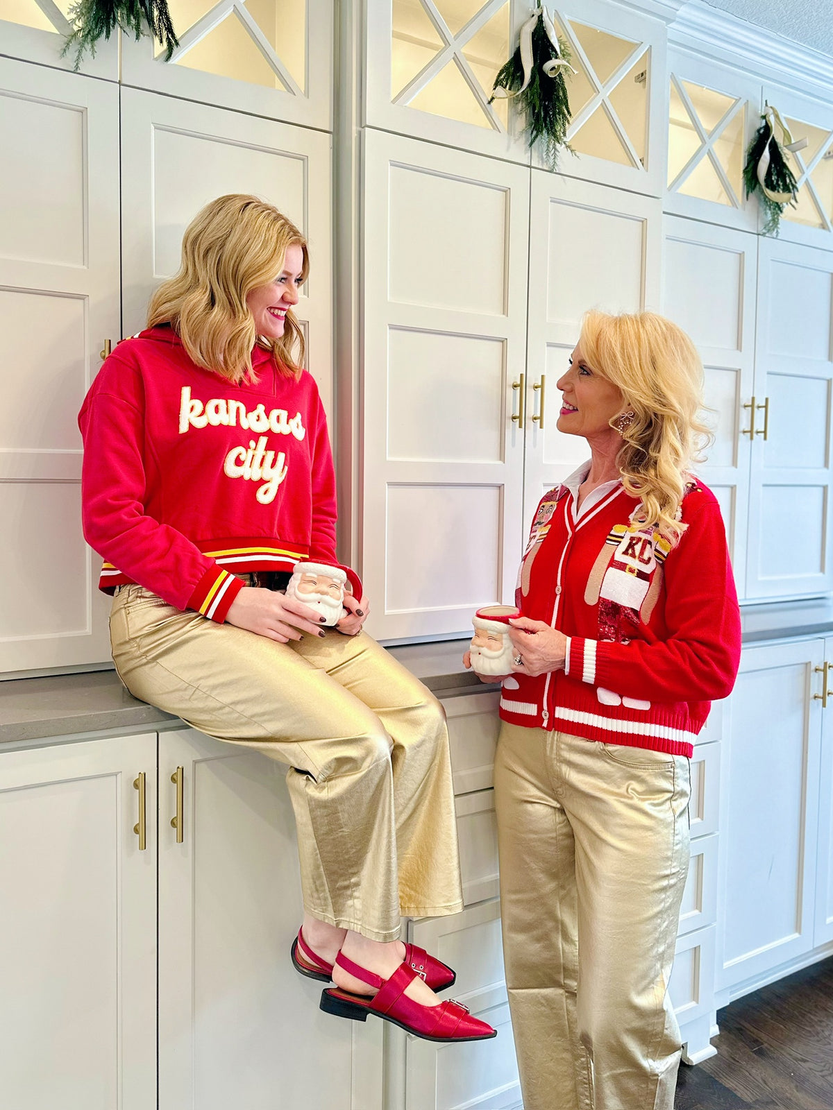 Queen of Sparkles X Amelia's Boutique - Fuzzy Kansas City Script Sweatshirt - Amelia's Boutique