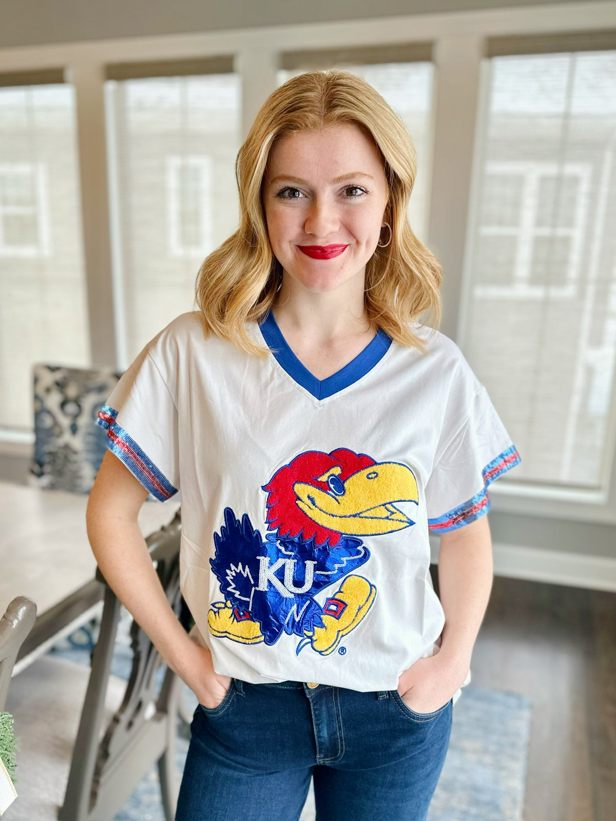 Licensed QOS KU Jayhawk Tee - Amelia's Boutique