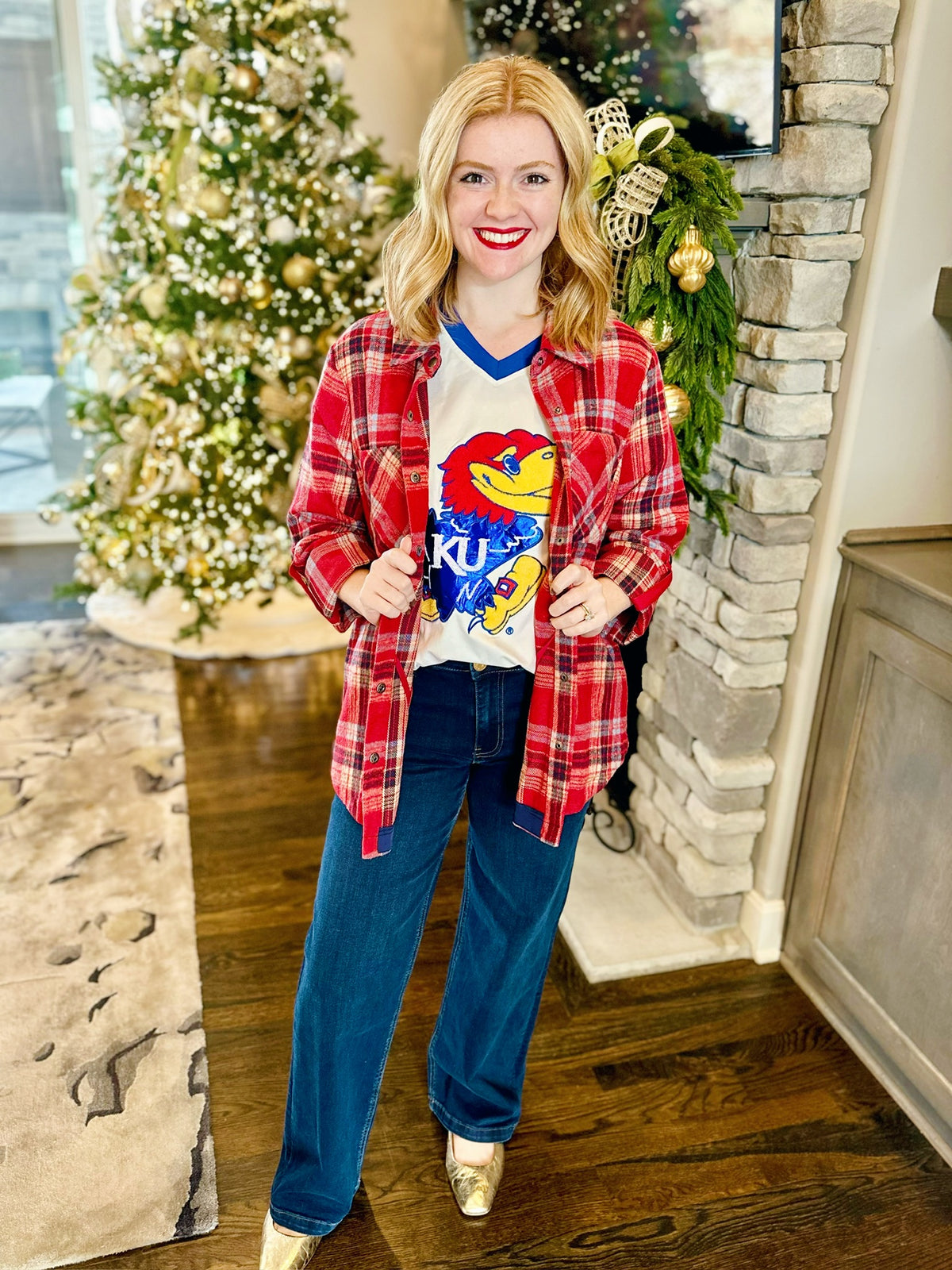 Licensed QOS KU Jayhawk Tee - Amelia's Boutique
