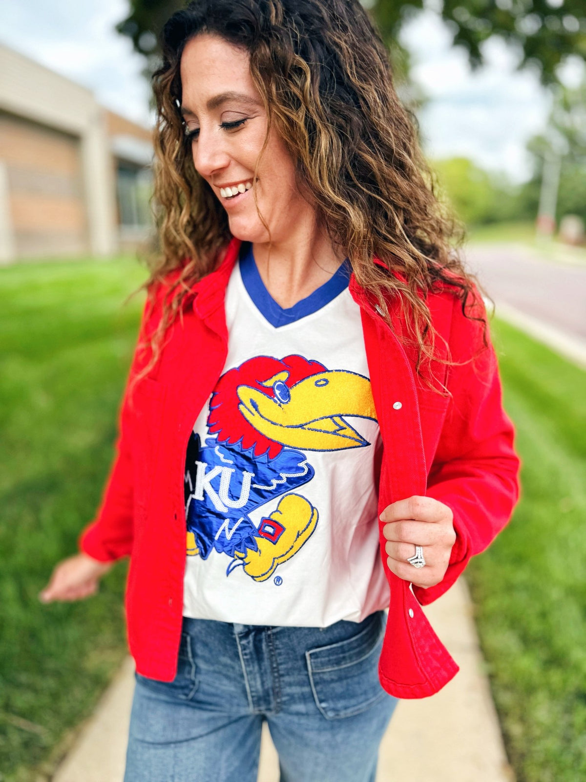 Licensed QOS KU Jayhawk Tee - Amelia's Boutique