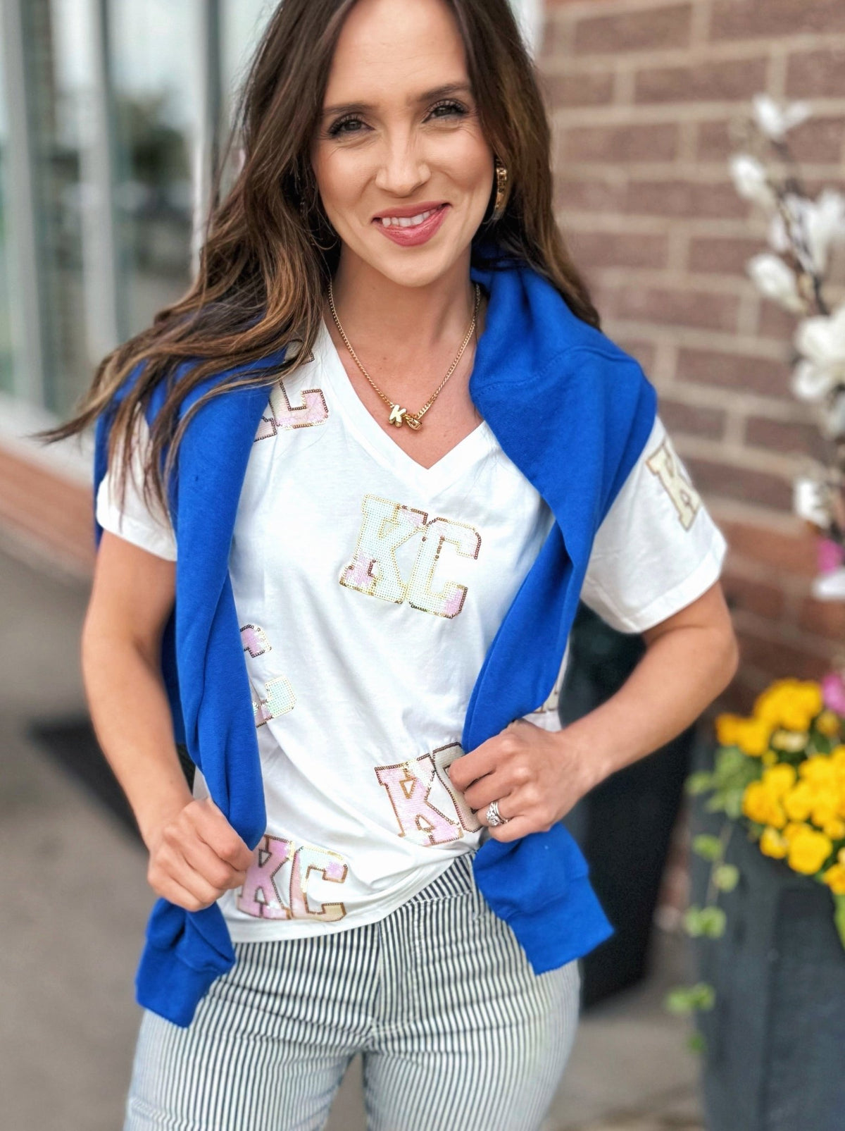 Queen of Sparkles x Amelia’s Boutique Iridescent KC All Over Women’s Tee - Amelia's Boutique