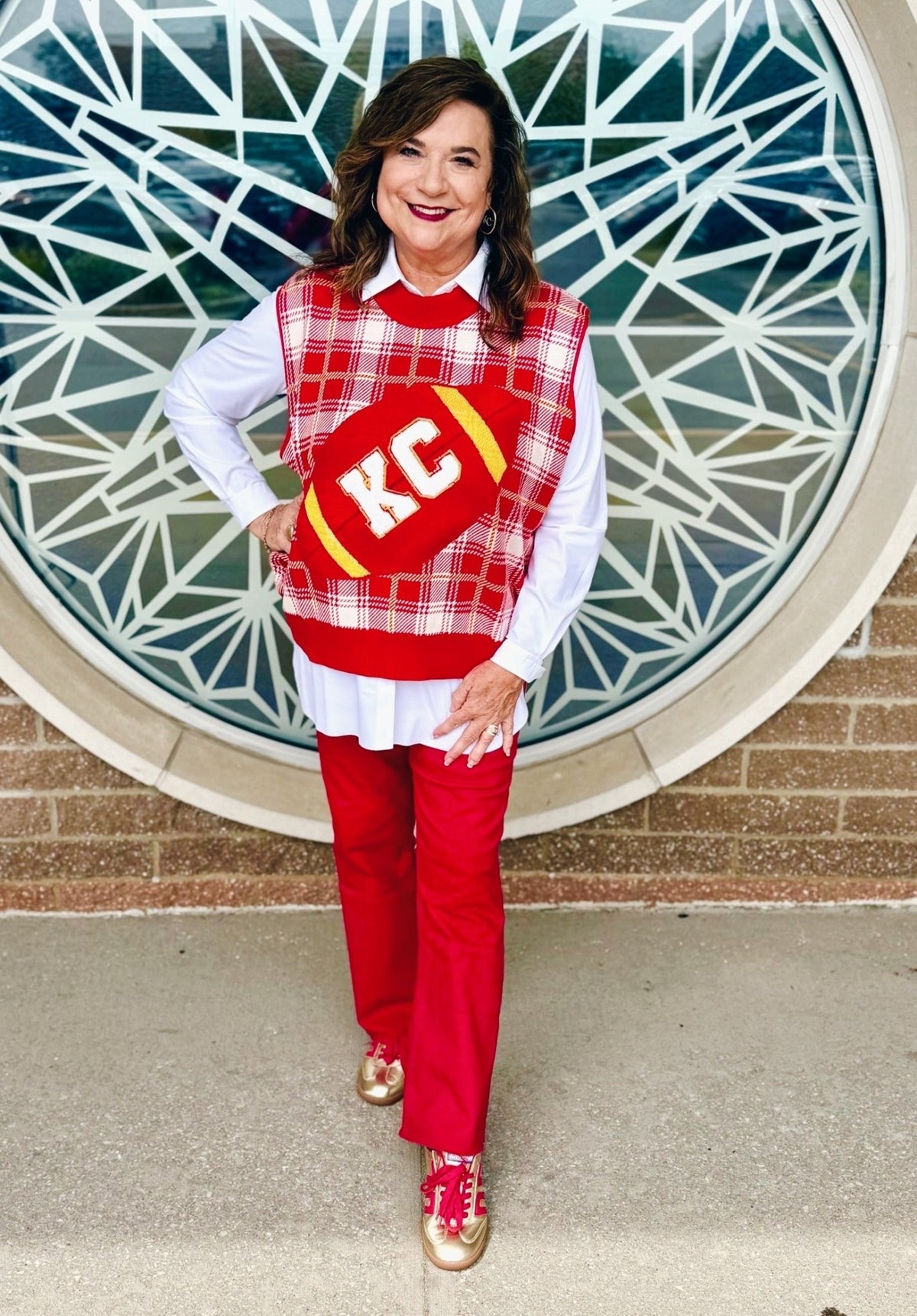 Queen of Sparkles x Amelia's Custom Plaid KC Sweater Vest - Amelia's Boutique