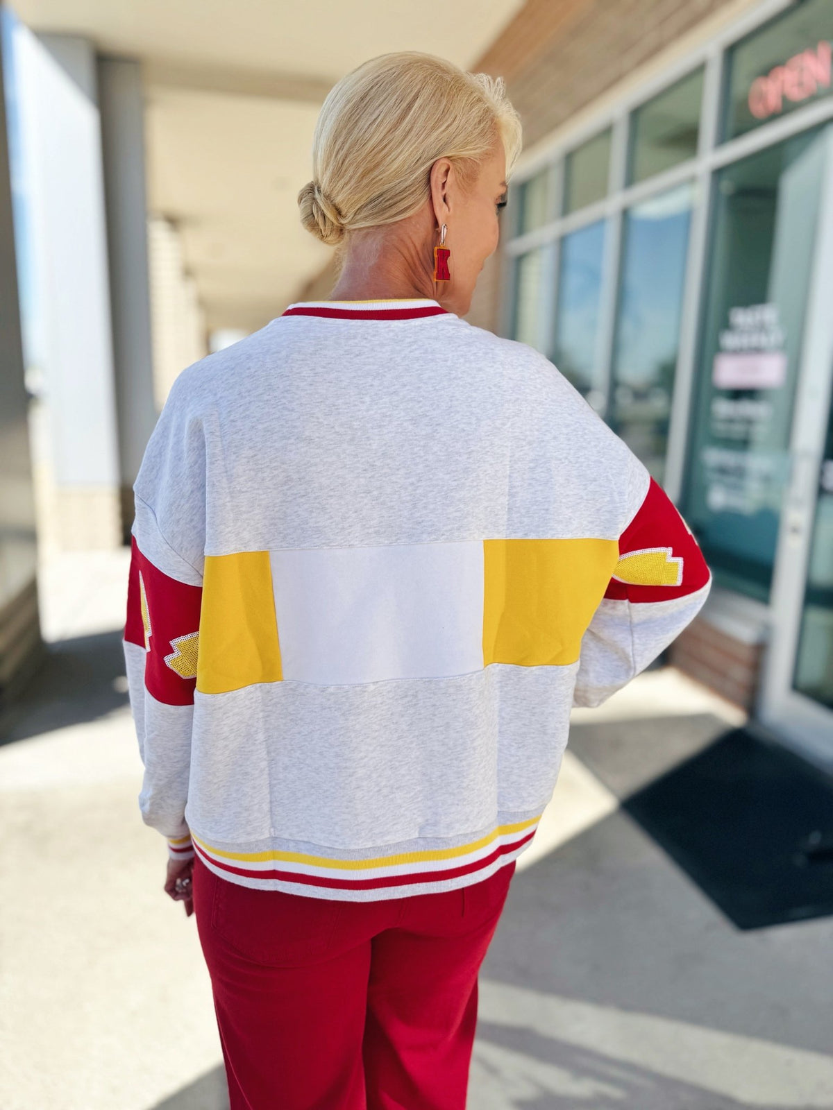 KC Stadium Football Sweatshirt - Queen of Sparkles x Amelia's Boutique - Amelia's Boutique