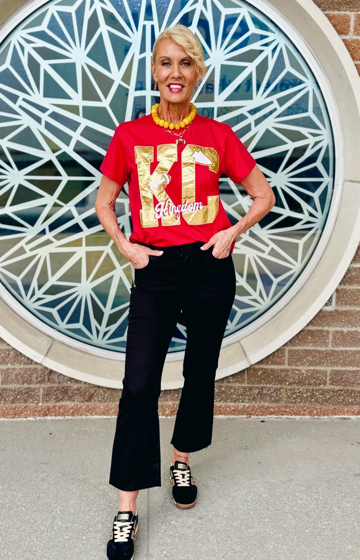 Metallic KC Tee - Queen of Sparkles X Amelia's Boutique - Amelia's Boutique