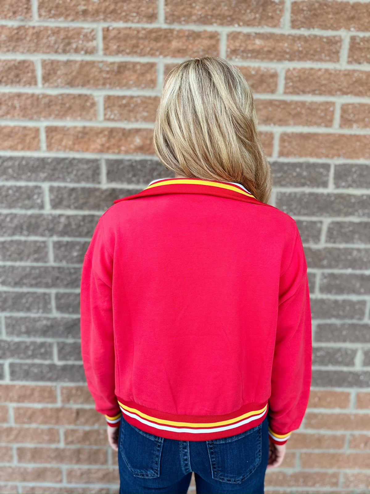 Queen of Sparkles X Amelia's Boutique - Fuzzy Kansas City Script Sweatshirt - Amelia's Boutique