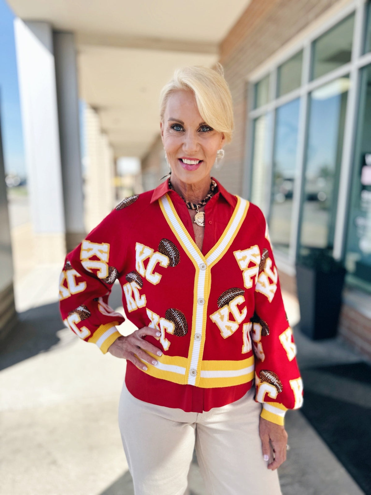KC All Over Cardigan - Queen of Sparkles x Amelia's Boutique - Amelia's Boutique