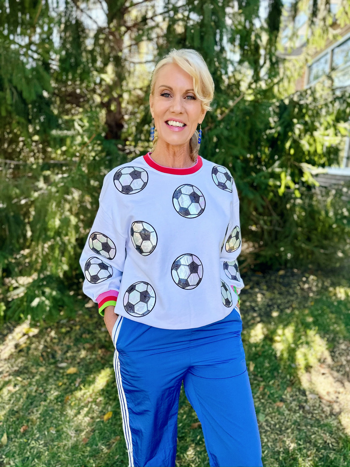 Queen of Sparkles Soccer Sweatshirt - Amelia's Boutique