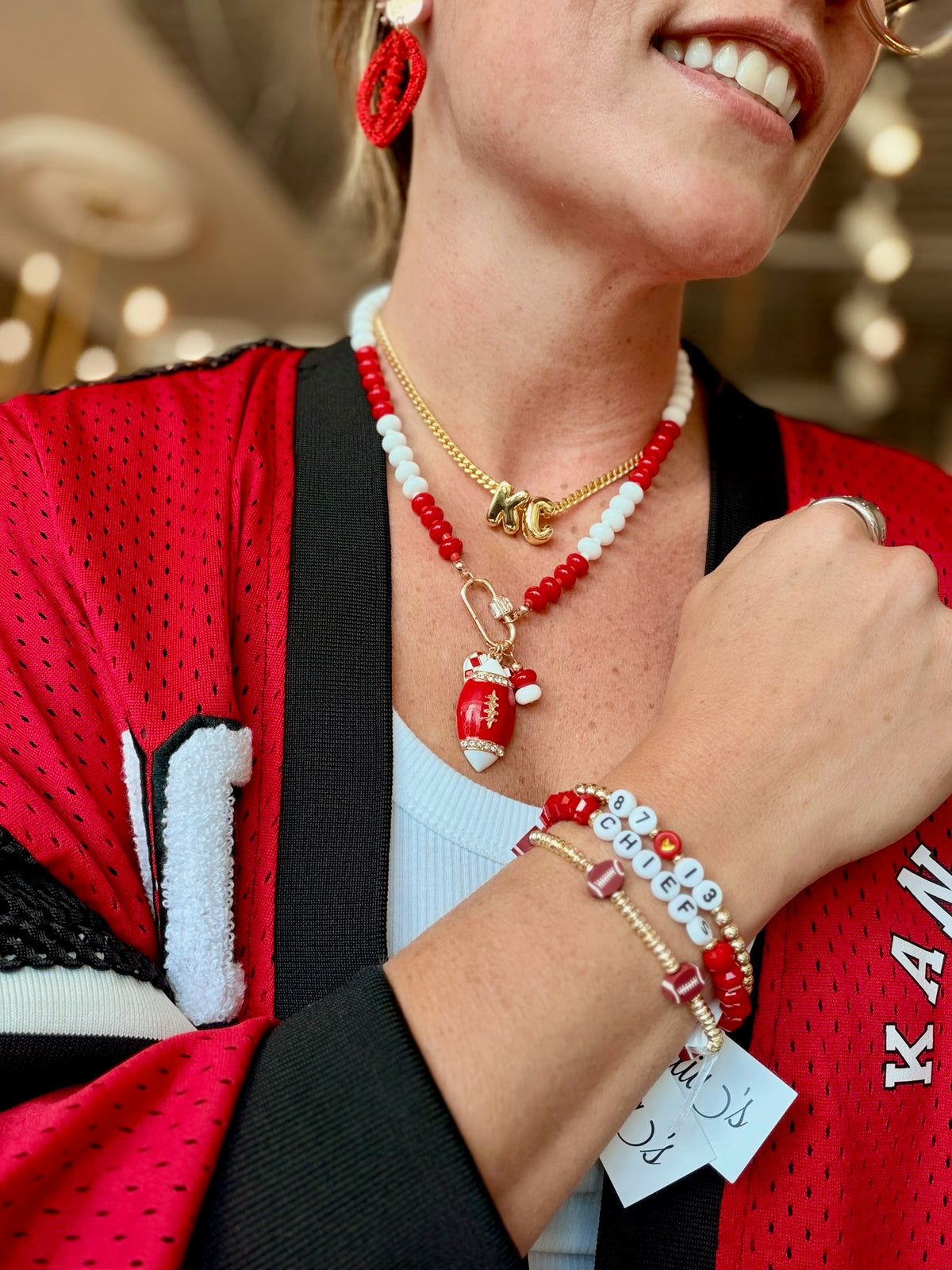 KC Bubble Letter Drop Necklace - Amelia's Boutique