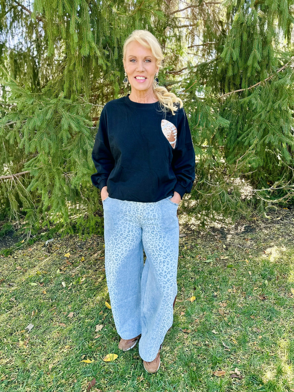 Sequin Game Day Sweatshirt - Amelia's Boutique