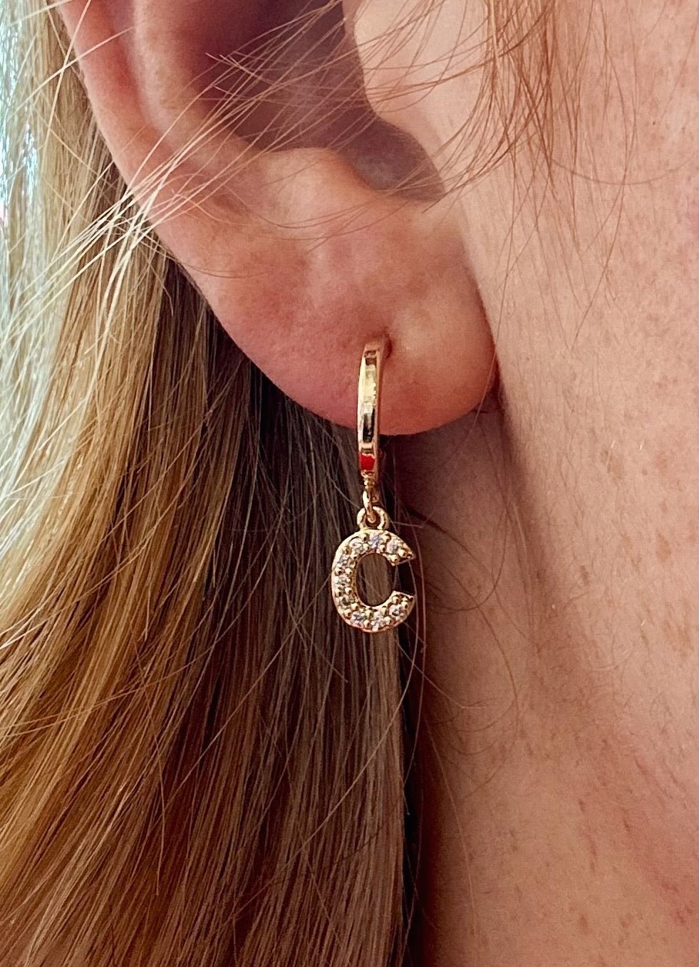 Small Pave KC Huggie Hoop Earrings - Amelia's Boutique
