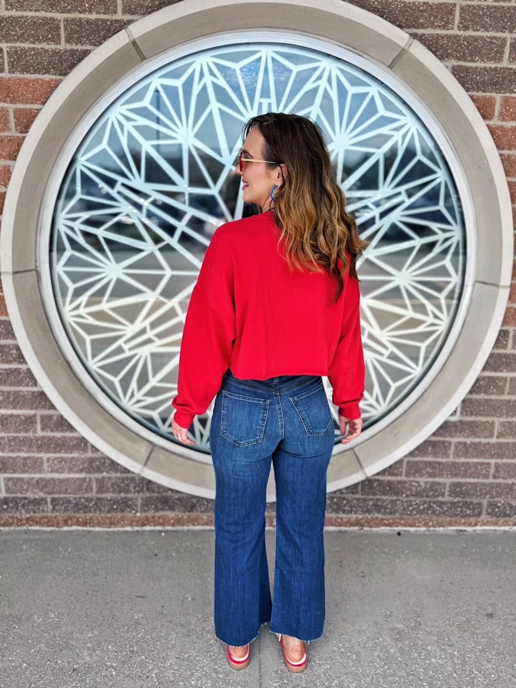 Licensed Kansas (KU) Crop Sweatshirt - Amelia's Boutique
