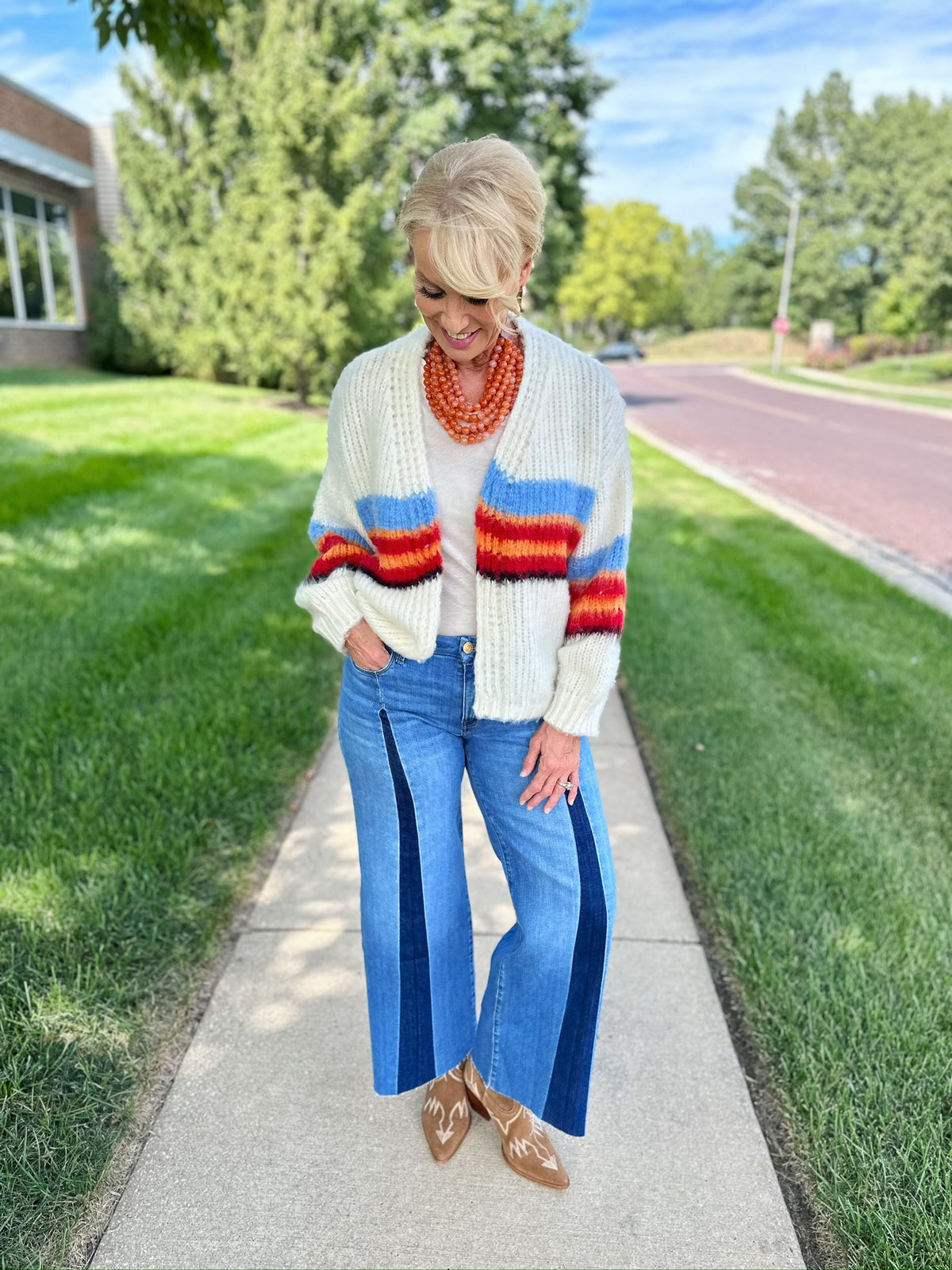 Oversized Stripe Cardigan - Amelia's Boutique