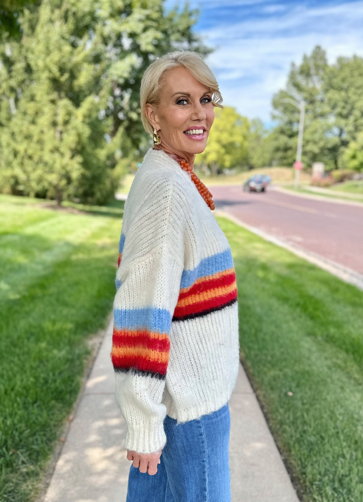Oversized Stripe Cardigan - Amelia's Boutique