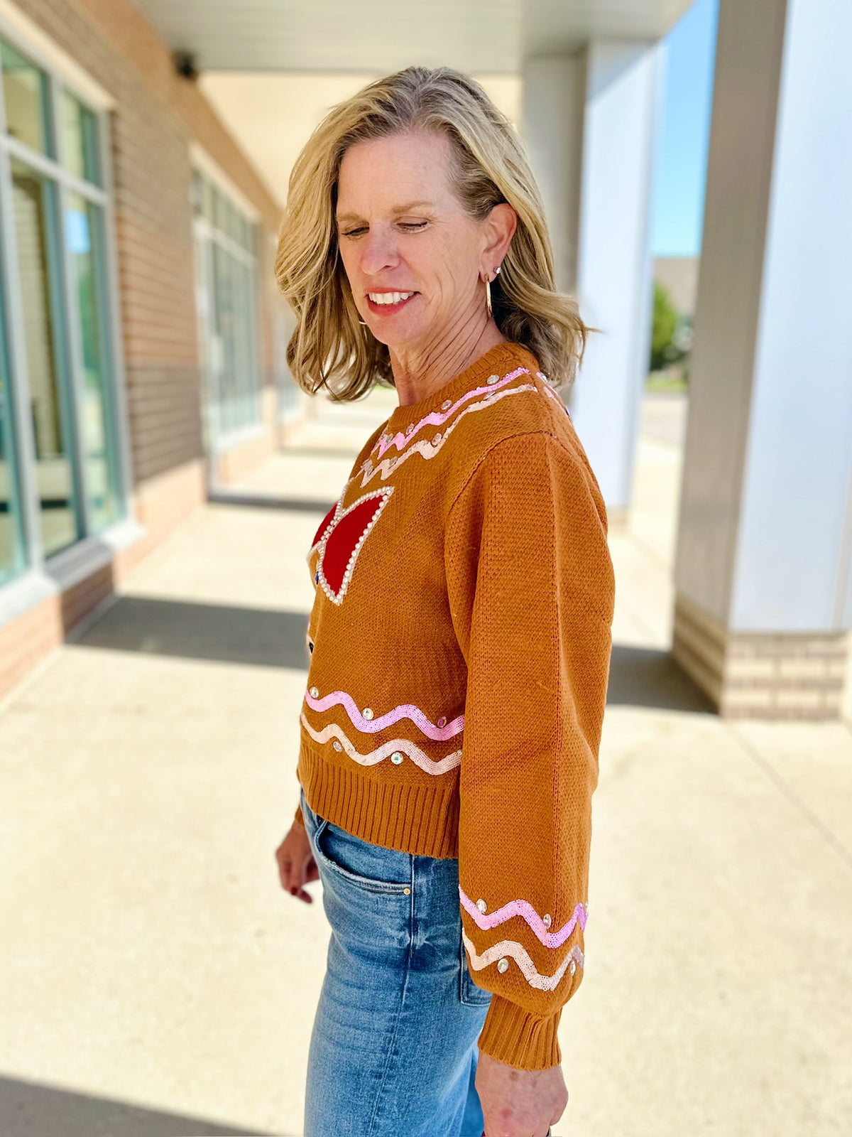Gingerbread Sweater by Queen of Sparkles - Amelia's Boutique