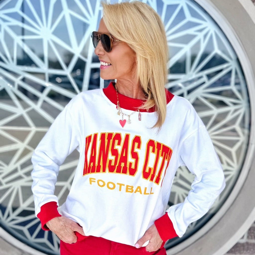 Kansas City Wide Neck Sweatshirt - Amelia's Boutique
