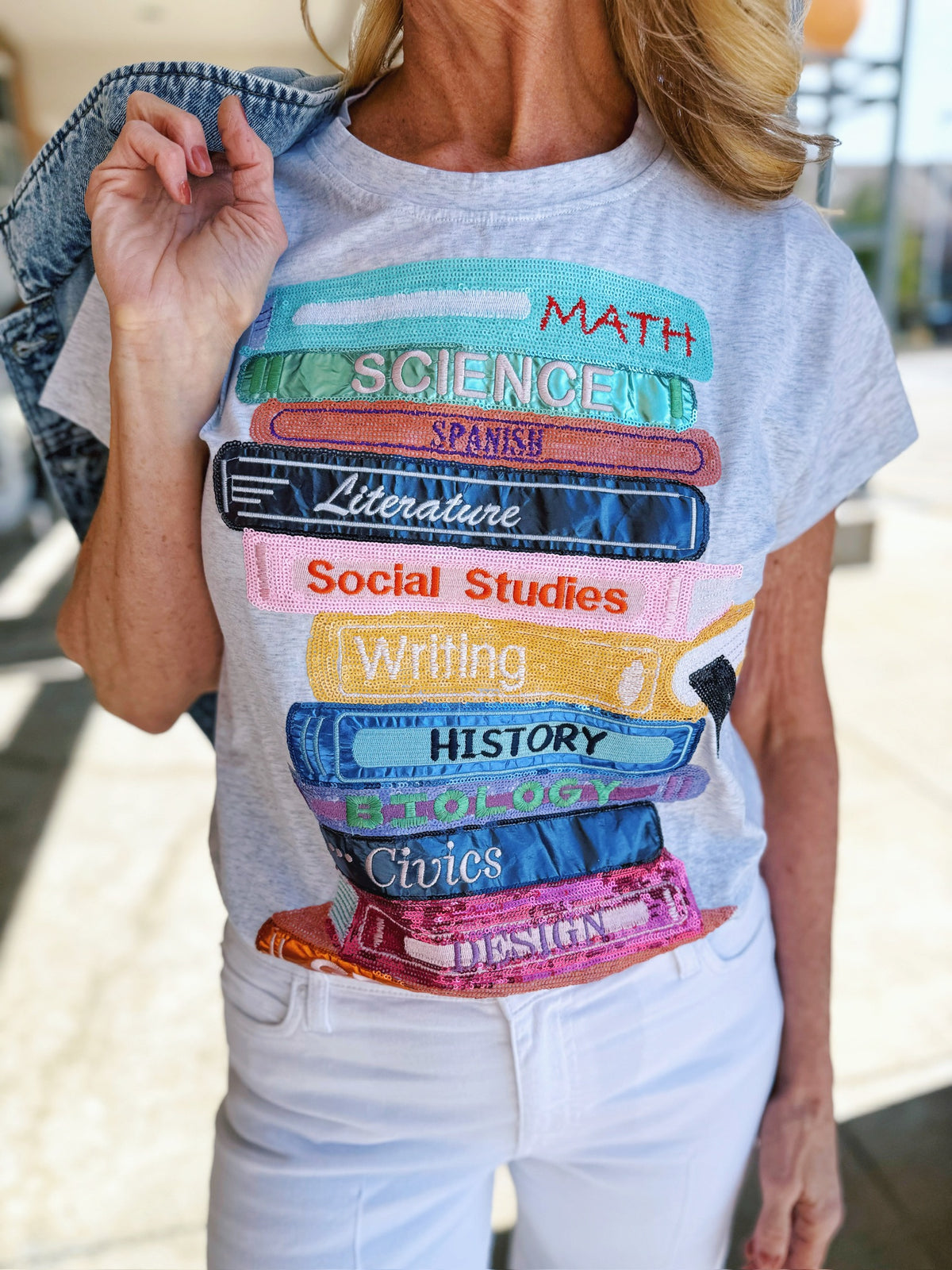 Queen of Sparkles Back To School Books Teacher Tee - Amelia's Boutique