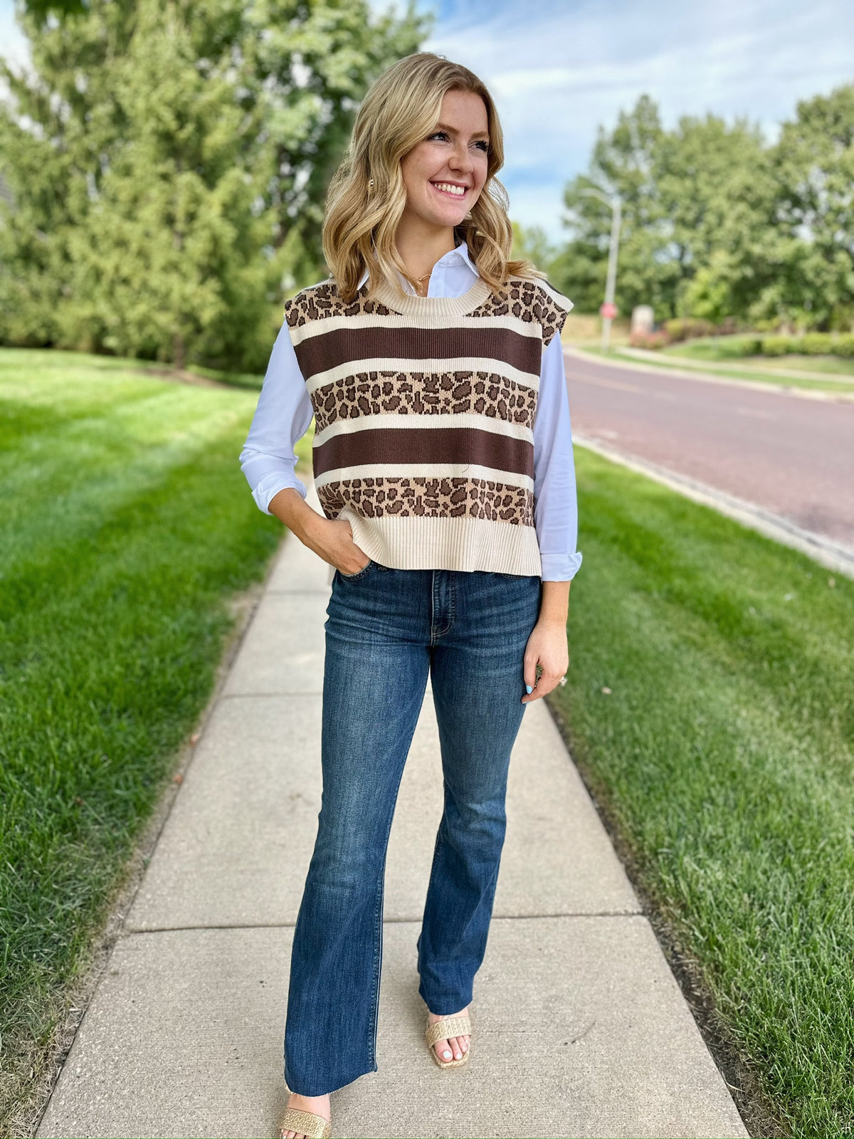 Schiffer Button Down in White - Amelia's Boutique