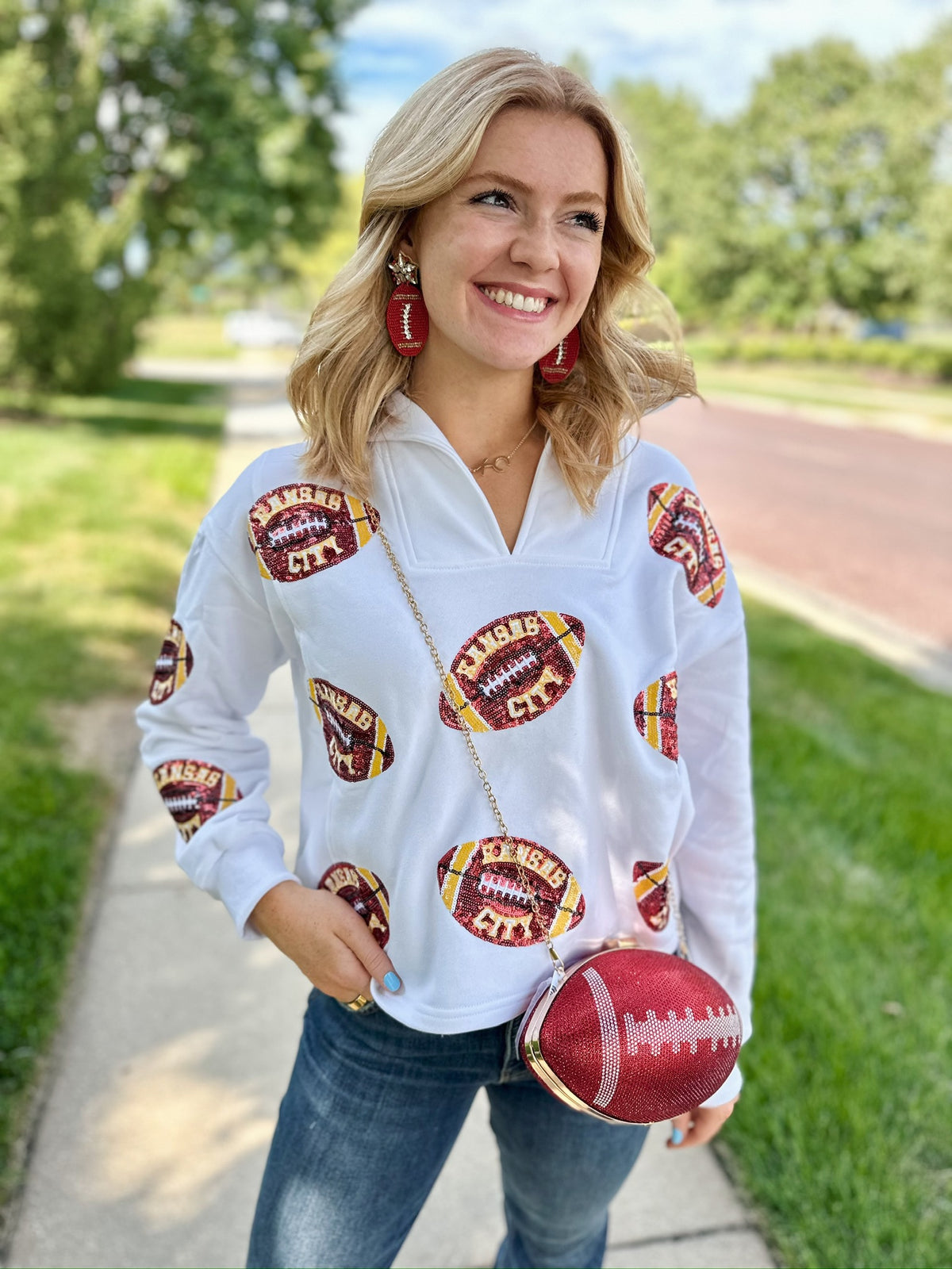 Rhinestone Football Purse - Amelia's Boutique