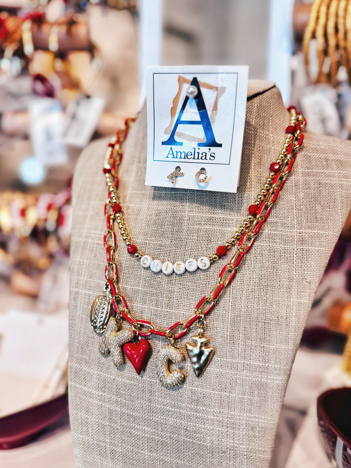 Amelia’s Custom KC Pave Charm Necklace - Amelia's Boutique