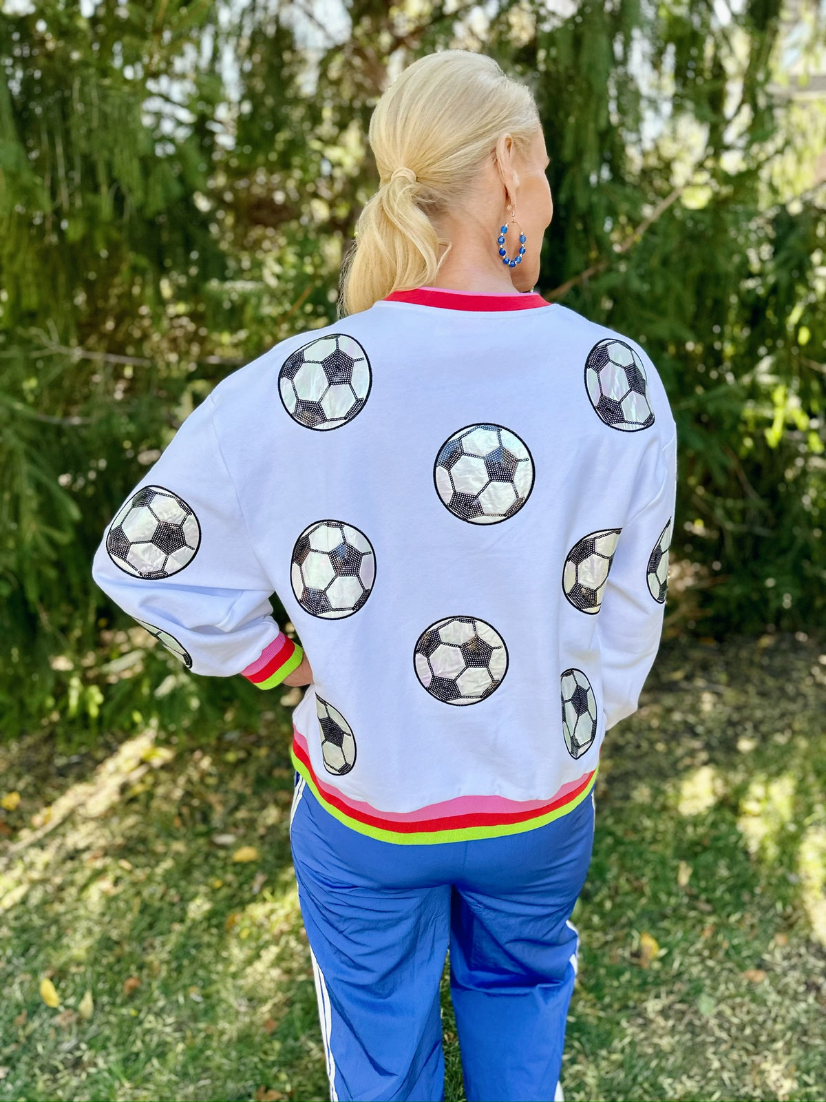 Queen of Sparkles Soccer Sweatshirt - Amelia's Boutique