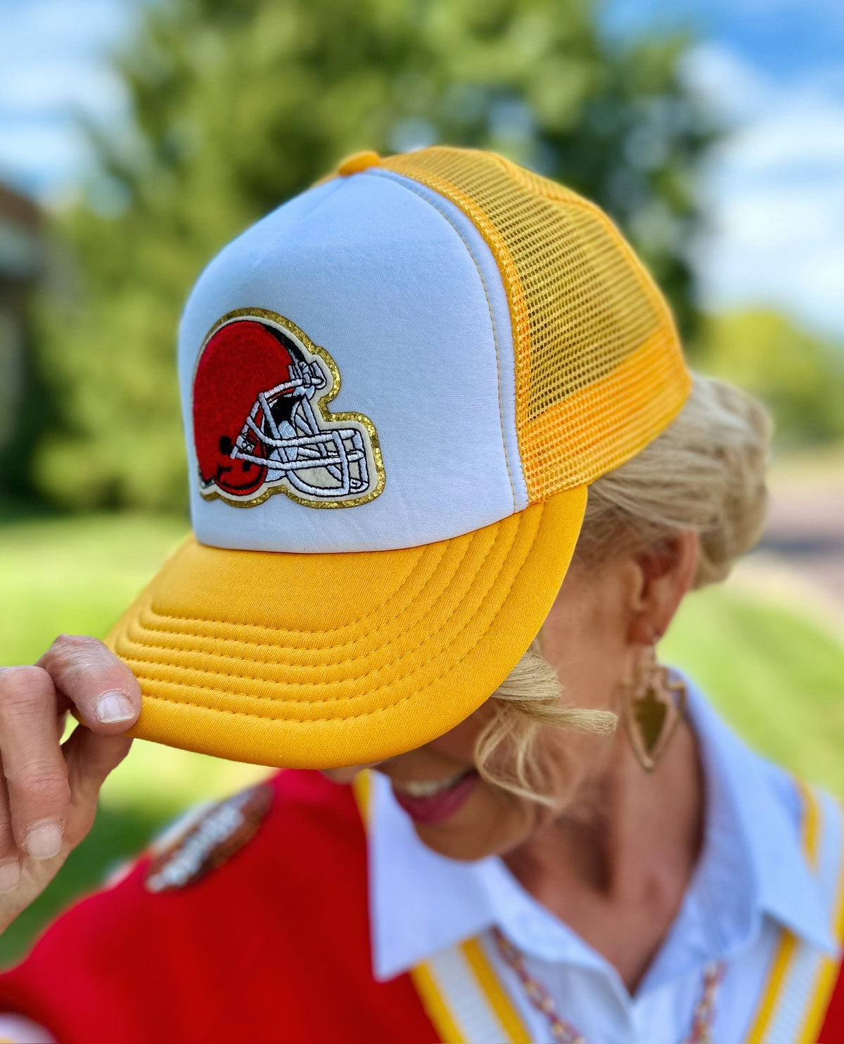 Helmet Patch Trucker Hat - Amelia's Boutique